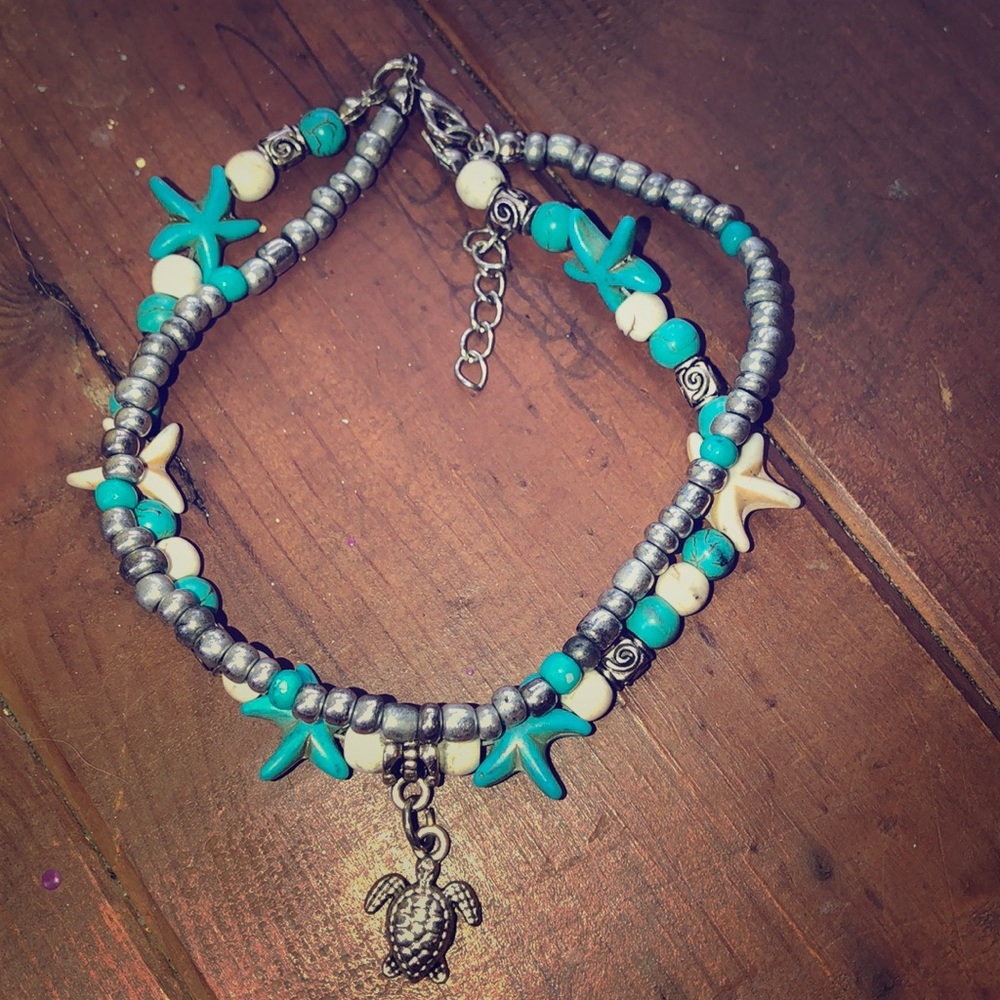 turtle charm anklet